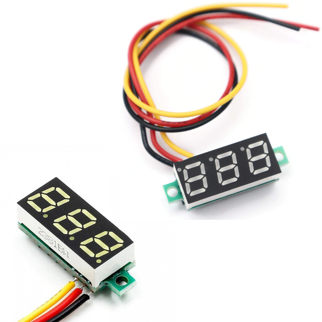 0.28 inch 0-100V Three Wire DC Voltmeter Red 0.72 cm Main image