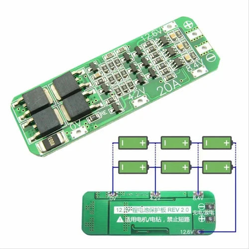 3S BMS - 20A Li-ion Battery Protection Board for 3.7V NMC cells