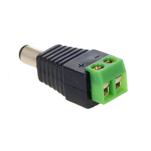 DC Power Jack Male Connector with 2 pin Screw Terminal - 2.1 x 5.5mm